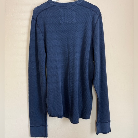 VTG Abercrombie & Fitch Men’s Waffle Knit Muscle Fit Long Sleeve Shirt Navy L - Picture 3 of 7